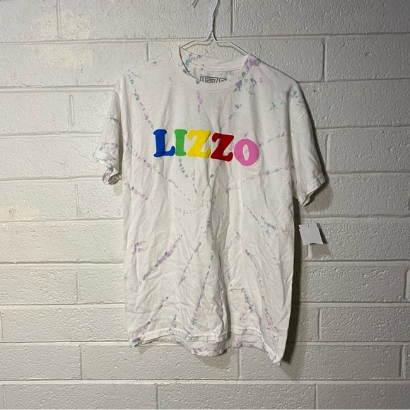 Official LIZZO Merch Tie Dye Rainbow Bubble Letters U R Special Medium T Shirt - Picture 3 of 11